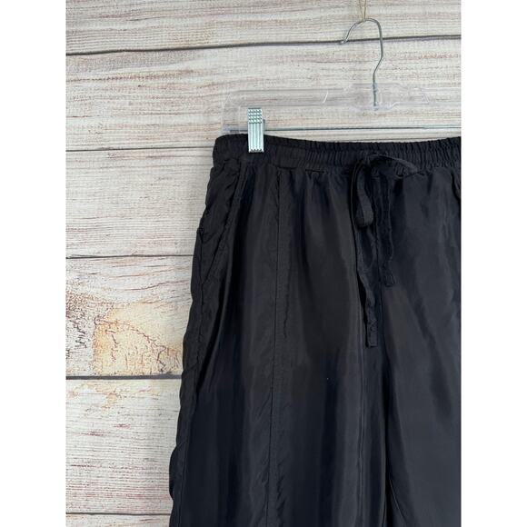 Johnny Was Cupra Rayon Cargo Jogger Pants Womens Small Black Elastic Drawstring - Picture 4 of 10